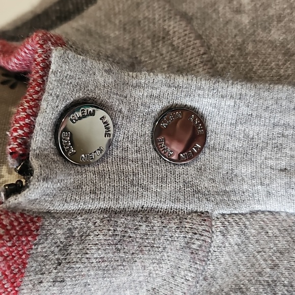 ANNE KLEIN PLAID SWEATER JACKET M - Picture 2 of 9